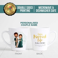 Wedding / Anniversary Couple Latte Mug Set ( 2pcs ) - INDIAN MANDALA | Hadiah Untuk Pengantin Baru