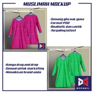 🔥Realistic 3D Muslimah Mockup 2024‼️Front & Back View‼️PSD File‼️