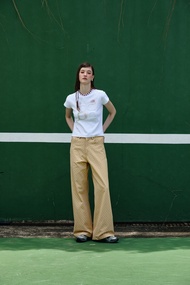 Polka dot baggy pants กางเกงยีนส์ผ้าลายจุด  สินค้าพร้อมส่ง