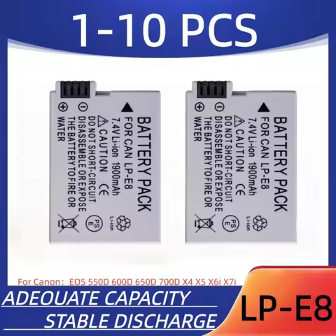LP-E8 digital camera battery 1900mAh LP-E8 rechargeable battery, suitable for Canon EOS 550D 600D 65