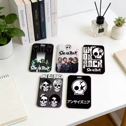 One Ok Rock Band Premium ID Badge Holder with Neck Strap, Durable Card Cover Lanyard for Employee Wo