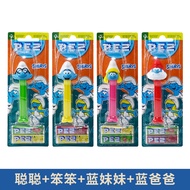 ของเล่นรูปตัวการ์ตูน Blue Wizard PEZ Candy Machine เครื่องทำกิวิโอซ่า Imported Hard Candy ของขวัญสำห