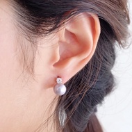 Diamond Pearl Earrings ต่างหูมุกน้ำจืดแท้ ประดับเพชร CZ