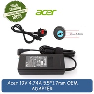Acer 19V 4.74A 90w laptop Adapter New Charger Power cord