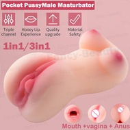Male Vagi-na Ass Oral Sex 3in 1 Male Masturbator Male Sex Dolls 3D Realistic Va-gina Portable Flesh 