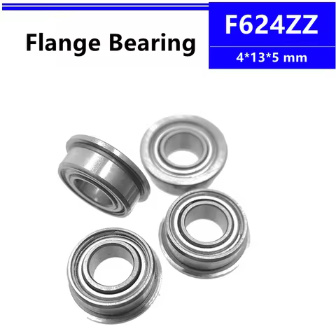 50pcs/100pcs F624ZZ 4*13*5mm flange deep groove ball bearing 4x13x5mm F624Z Flanged bearing 3d print