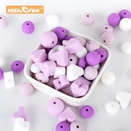 【HOT SALE】 50pcs Silicone Loose Beads Sets Spiral Star Lentil Shaped Beads Diy Accessories Necklace Baby Teething Beads Toys Bpa Free