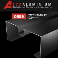 ANS Aluminium "M" Polos Profile 0559 kusen 4 inch Alexindo