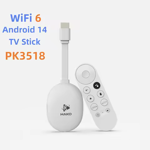 H96 Max HAKO Android14.0 TV Stick RK3518 Quad Core 4K Wifi6 BT5.4 BT Voice Assistant Remote Control 