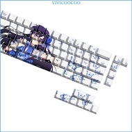 VIVI 74 Keys Anime Theme Keycap PBT Side Printed Keycaps Accessories for 61 67