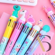 PULPEN 10 WARNA BERMOTIF LUCU /PULPEN ANAK KARAKTER MOTIF DINO UNICORN