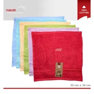 MERAH RED AND WHITE TOWEL 30x30 MP TOWEL/ 30x30 HANDKERCHIEF FACE TOWEL/