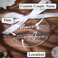 1pc Custom Text Wedding Ring Holder, Personalized Wedding Acrylic Ring Display, Acrylic Jewelry Disp