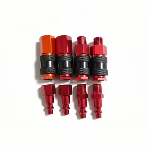 Heavy Duty 1/4" NPT Industrial Pneumatic Air Hose Quick Connect Fitting | Push to Connect Coupler Pl
