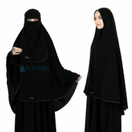 Alsyahra Exclusive Set Khimar Bisban Niqab Bandana Jetblack