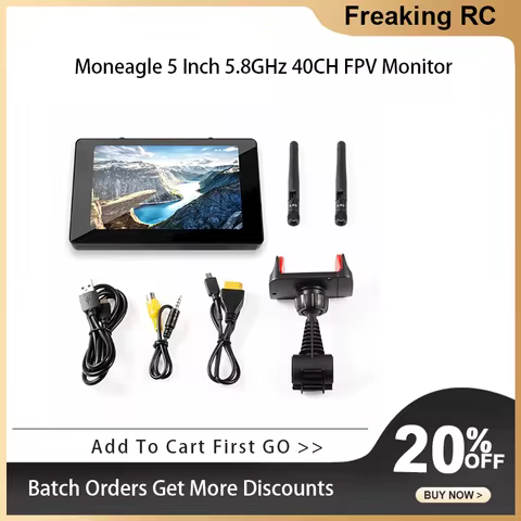 Moneagle 5 Inch 5.8GHz 40CH Diversity Receiver FPV Monitor With DVR Built-in 4000mAh Battery