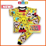 Pancoat Kids Pyjamas Size 1y to 10y Baju Tidur Pancoat Budak Cotton Full Printed