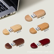 Wooden Oval USB Flash Drive 32g logo Engraving Large Capacity U Drive Graduation Gift High-Speed Car