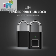 2TypesFingerprint Lock Smart Padlock Thumbprint Door Padlocks Portable Anti-Theft Smart Padlock for Door Locker Bag Suitcase [Redkeev.sg]