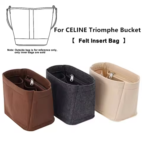 Felt Bag Organizer Inner Liner Pocket DIY Upgrade Accessories For CELINE Triomphe Bucket Handbag Spa