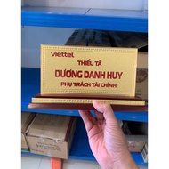 2-level bronze wood title plate, 2-level bronze wooden nameplate
