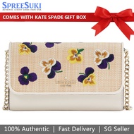 Kate Spade Handbag In Gift Box Crossbody Bag Woc Wild Petal Chain Wallet Crossbody Natural Cream Off White # KA587