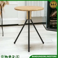 Meja Cafe Bulat Cokelat Natural Informa Meja Makan Restoran Yuca Dining Table Round Brown