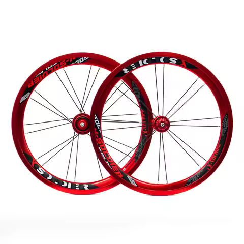 CNC 349 Folding Bike Wheelset, V-Brake Aluminium Rim Sealed Bearing Hubs, Foldable Bicycle Wheels, C