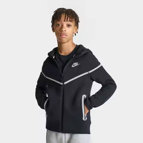 Nike | Boys' Big Kids' Nike Sportswear Tech Fleece Reflective Full-Zip Hoodie