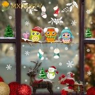 MXMUSTY Branch Owl Wall Sticker, Branch Owl PVC Christmas Owl Glass Sticker, Creative Waterproof Sno