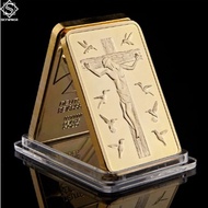 Christ Jesus Gold Bar Angel 1 oz Replica 999 Gold Plated Christian Memorial Coin