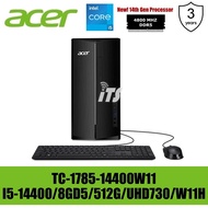 Acer Aspire TC-1785-14100W11/14400W11 Desktop PC (i3-14100 or i5-14400/8GD5/512G/UHD730/WiFi6/W11H)