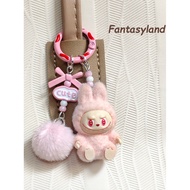 B. b. Mini labubu Keychain Couple Mobile Phone Chain labubu Doll Car Pendant Children's School Bag H