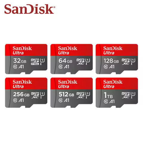 Original SanDisk Micro SD Card C10 32GB 64GB 128GB 256GB 512GB Up to 150MB/s Microsd Memory Card 1TB