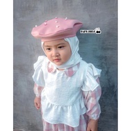 Pearl Flower Beret Hat LBT2 / Children's beret hat Pearl beret hat/