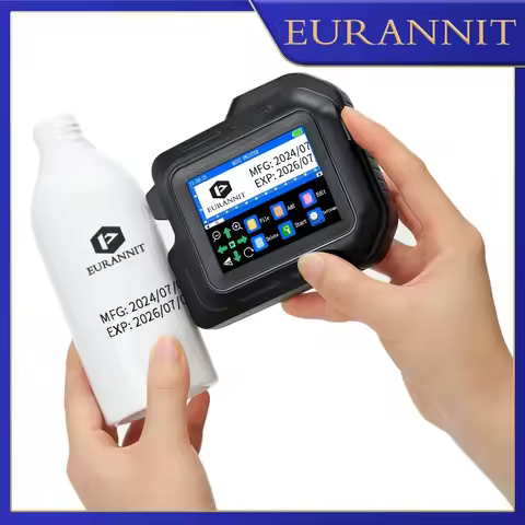 EURANNIT E98 12.7mm Portable Mini Printer 2.8inch Touchscreen Handheld Inkjet Printer QR Barcode Log