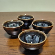 Tenmoku Jianzhan set of 4 cups