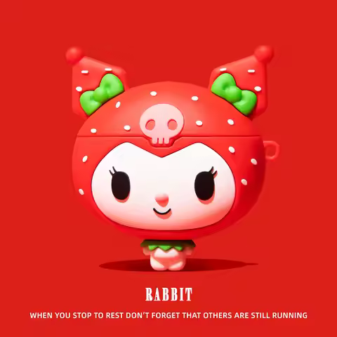 Cute Strawberry Kuromi Earphone Cover For Apple Airpods 4 Pro2 Pro3 Silicone Bluetooth Headphone Pro