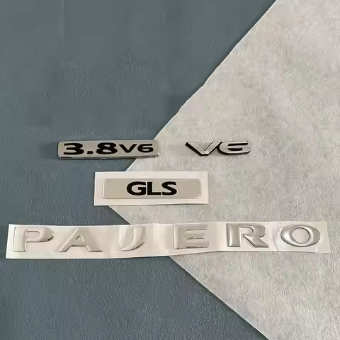 ABS Chrome Letters 3D Car Trunk Letters Badge Logo Sticker For PAJERO V73 V75 V77 V6 GLS Styling Acc