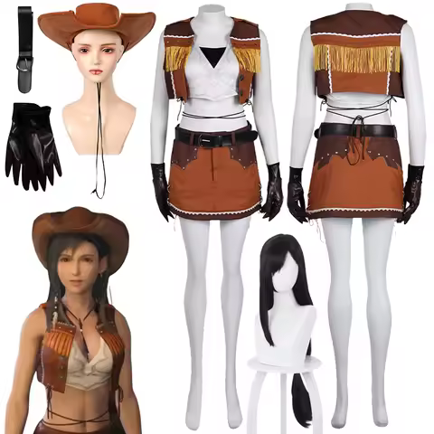 Cowboy Tifa Lockhart Cosplay Fantasy Hat Game Fantasy Of Final VII Costume Disguise Women Roleplay F