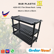 4219-03 / 4219-04 / 4220-03 / 4220-04 3/4 Tiers Shoes Rack (Short / Long) - B&B Plastic