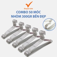 Combo of 50 aluminum hangers for hanging adult clothes 300gr (Length 43cm; Thickness 3.3mm) durable,