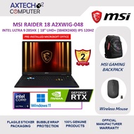 MSI Raider 18 HX AI A2XWIG-048 18" UHD+ Gaming Laptop ( Ultra 9 285HX, 64GB, 4TB SSD, RTX 5080 16GB,