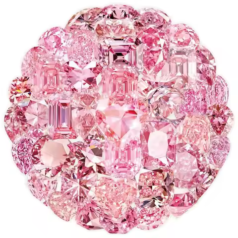 50 Pcs Transparent Pink Diamond Stickers Unique Gem Decals for Phone Case, Cup and Luggage Decor Rec