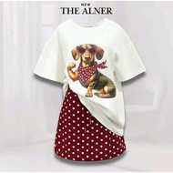 AN355 Red Polka Dot Skirt Set The Alner Sign sz.2XL