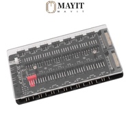 MAYIT ARGB PWM Fan Hub, SATAs Interface with  2 in 1 Fan Hub, Portable 4Pin PWM 3Pin ARGB  Fan Hub P