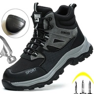 2026 Indestructible shoes Men Boots Construction Safety Shoes Work Boots Steel Toe Cap Protective Sh