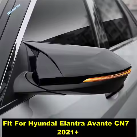 For Hyundai Elantra Avante CN7 2021 2022 Car Rearview Side Mirror Cover Wing Cap Sticker Door Rear V