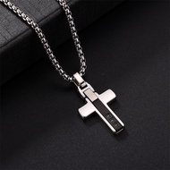 Necklace Hip Hop Pendant Simple Stainless Steel Cross Does Not Fade Devout Cross Punk Religious Acce