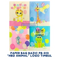 Paper Bag HBD Animal Bazic PB-013 Logo Embossed Shopping Bag Paper Bag